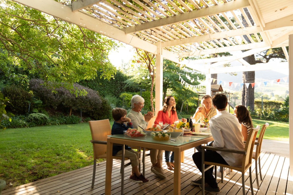 family eating outside together in summer 2023 11 27 05 04 43 utc